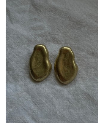 Rough Oval Earrings - Gold