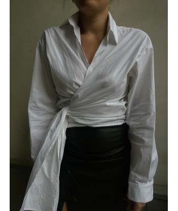 Crossover Poplin Shirt - White