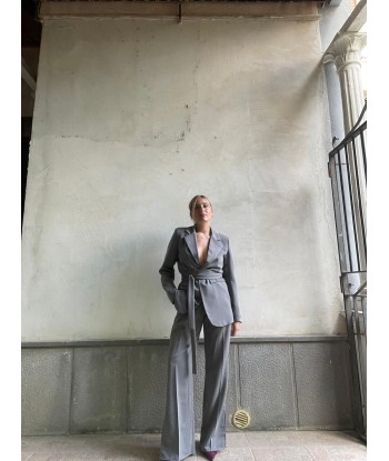 Sash Suit - Melange Grey