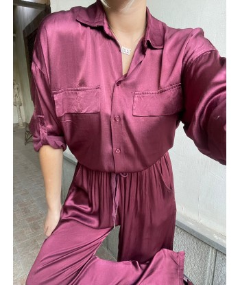 Moonlight Shirt Set - Burgundy